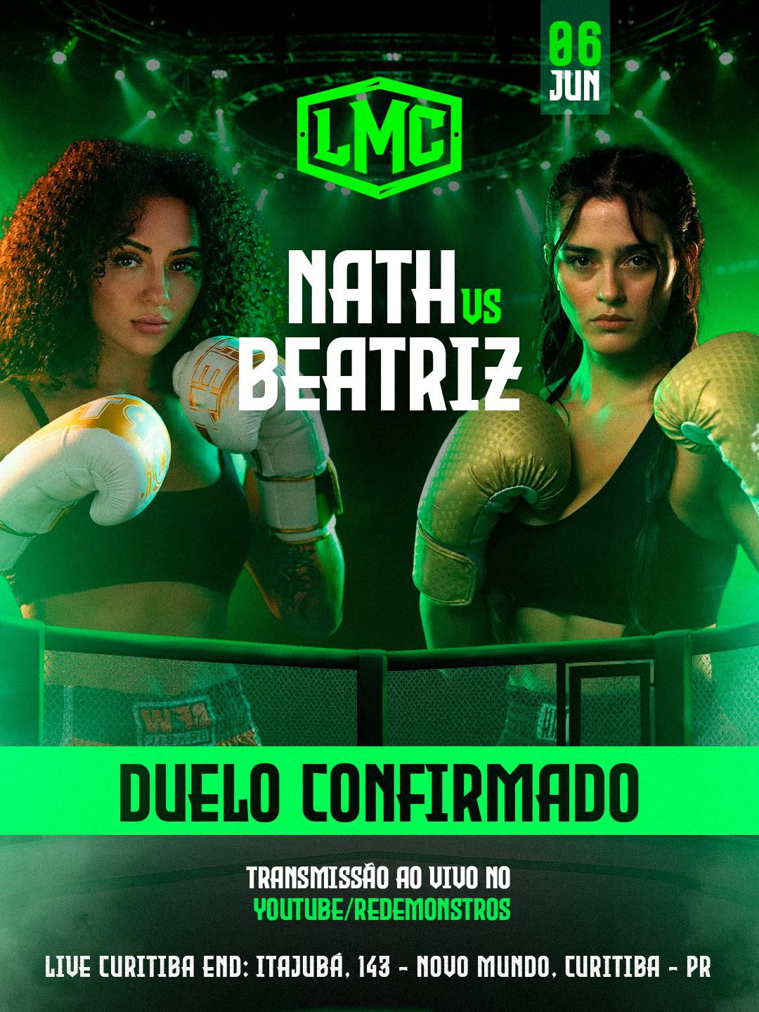Luta Confirmada, Liga Monstro Combate, Curitiba 06 Jun 2026