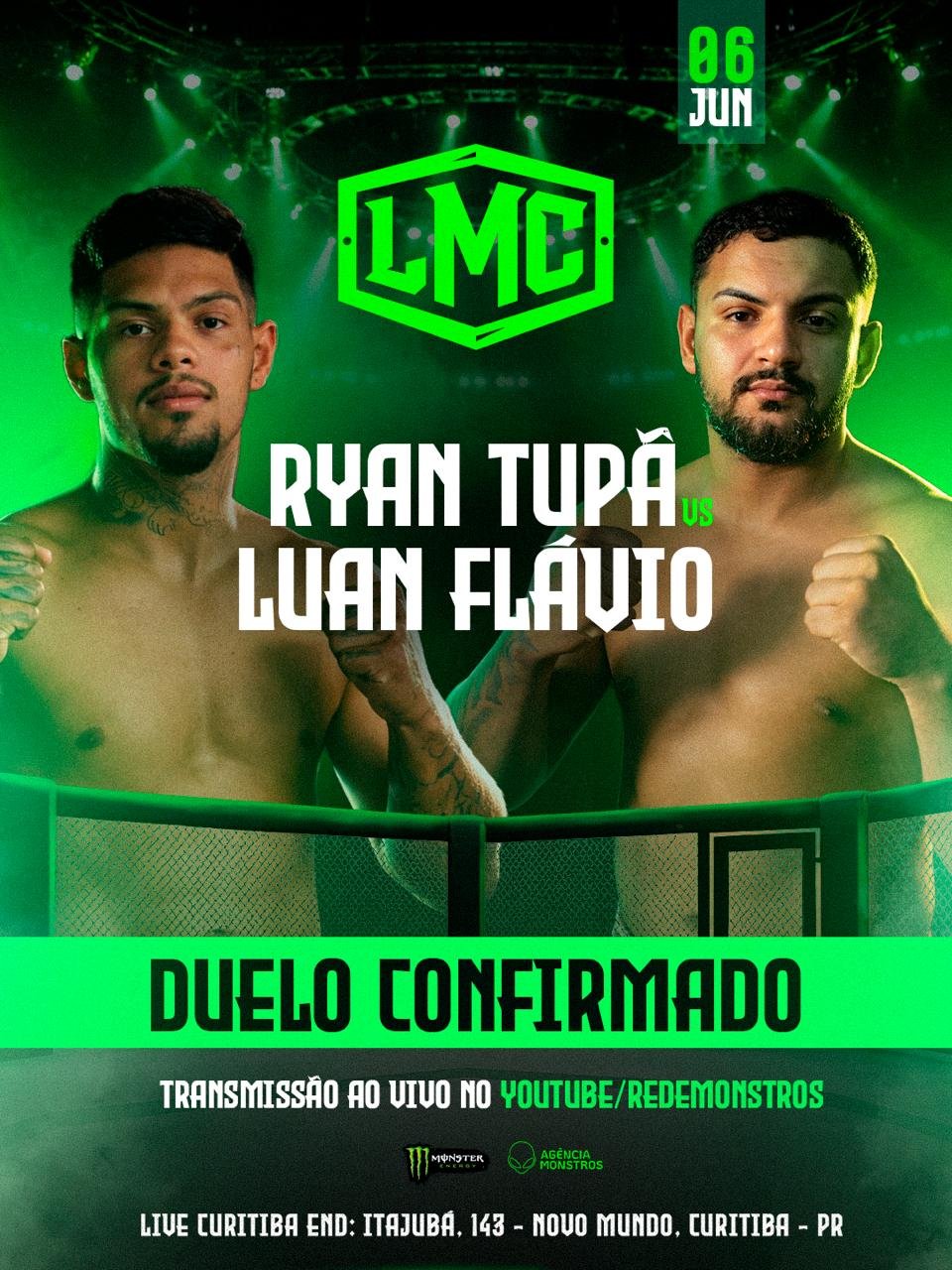 Luta Confirmada, Liga Monstro Combate, Curitiba 06 Jun 2026